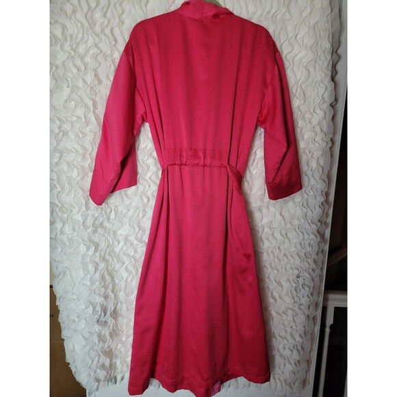 Natori Ladies Size M Pink Embroidered Floral Kimono Robe - Picture 8 of 8